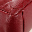 CHANEL GST Matelasse Chain Tote Bag Caviar Skin Red Silver CC Auth ep14654V-15