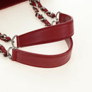 CHANEL GST Matelasse Chain Tote Bag Caviar Skin Red Silver CC Auth ep14654V-7