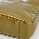 GUCCI Bamboo Hand Bag Patent leather Gold Auth ep14663-9