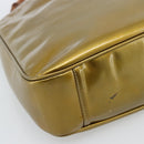 GUCCI Bamboo Hand Bag Patent leather Gold Auth ep14663-14