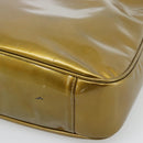 GUCCI Bamboo Hand Bag Patent leather Gold Auth ep14663-15