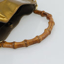 GUCCI Bamboo Hand Bag Patent leather Gold Auth ep14663-7