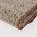 Christian Dior Honeycomb Canvas Chain Shoulder Bag PVC Black Gold Auth ep14665-16
