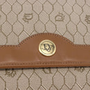 Christian Dior Honeycomb Canvas Chain Shoulder Bag PVC Black Gold Auth ep14665-9