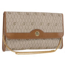 Christian Dior Honeycomb Canvas Chain Shoulder Bag PVC Black Gold Auth ep14665-1