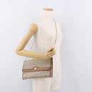 Christian Dior Honeycomb Canvas Chain Shoulder Bag PVC Black Gold Auth ep14665-20