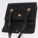 Christian Dior Hand Bag Leather Black Gold Auth ep14672-16