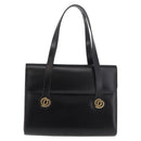 Christian Dior Hand Bag Leather Black Gold Auth ep14672-2
