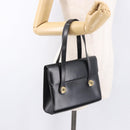Christian Dior Hand Bag Leather Black Gold Auth ep14672-23