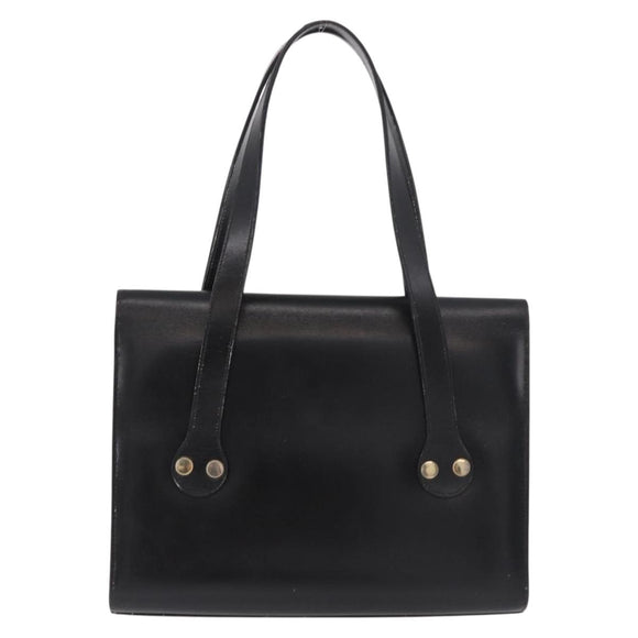 Christian Dior Hand Bag Leather Black Gold Auth ep14672