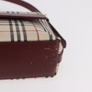 BURBERRY Nova Check Hand Bag Canvas Beige Gold Auth ep14673-6