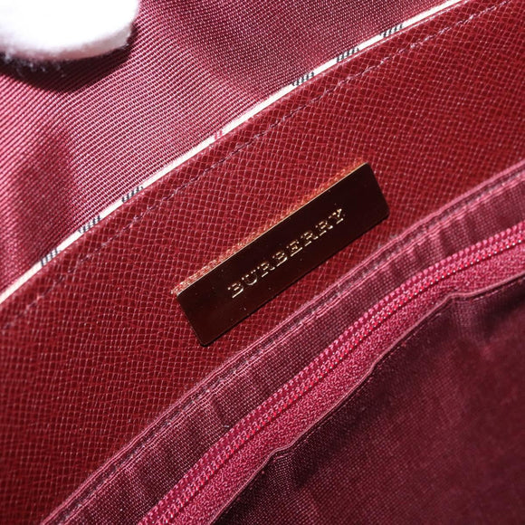 BURBERRY Nova Check Hand Bag Canvas Beige Gold Auth ep14673