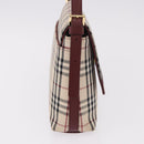 BURBERRY Nova Check Hand Bag Canvas Beige Gold Auth ep14673-4