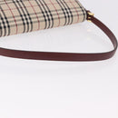 BURBERRY Nova Check Hand Bag Canvas Beige Gold Auth ep14673-8