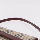 BURBERRY Nova Check Hand Bag Canvas Beige Gold Auth ep14673-14