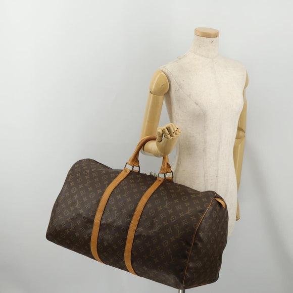 LOUIS VUITTON Monogram Keepall 55 Boston Bag M41424 LV Auth ep14676