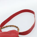 GUCCI Bamboo Hand Bag Leather 2way Red Gold Auth ep14677-15