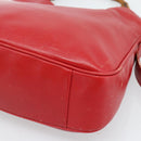 GUCCI Bamboo Hand Bag Leather 2way Red Gold Auth ep14677-16