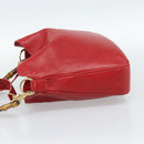 GUCCI Bamboo Hand Bag Leather 2way Red Gold Auth ep14677-3