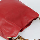GUCCI Bamboo Hand Bag Leather 2way Red Gold Auth ep14677-6
