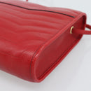 Christian Dior Shoulder Bag Leather Red Gold Auth ep14679-15