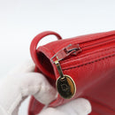 Christian Dior Shoulder Bag Leather Red Gold Auth ep14679-10