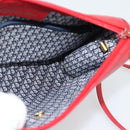 Christian Dior Shoulder Bag Leather Red Gold Auth ep14679-17