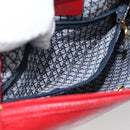 Christian Dior Shoulder Bag Leather Red Gold Auth ep14679-20