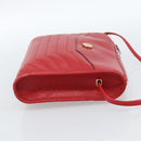 Christian Dior Shoulder Bag Leather Red Gold Auth ep14679-4