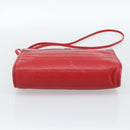 Christian Dior Shoulder Bag Leather Red Gold Auth ep14679-5