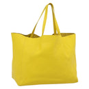 CELINE Horizontalkava Tote Bag Leather Yellow Gold Auth ep14681-1