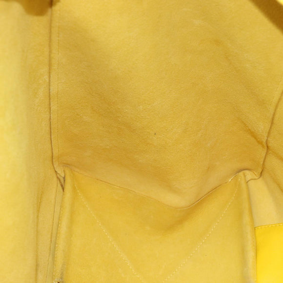 CELINE Horizontalkava Tote Bag Leather Yellow Gold Auth ep14681