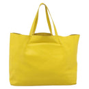 CELINE Horizontalkava Tote Bag Leather Yellow Gold Auth ep14681-3