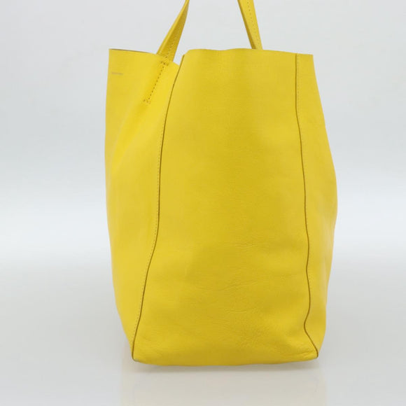 CELINE Horizontalkava Tote Bag Leather Yellow Gold Auth ep14681