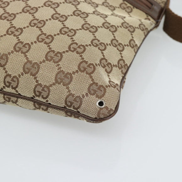 GUCCI GG Canvas Shoulder Bag Beige Silver 90476 Auth ep14683