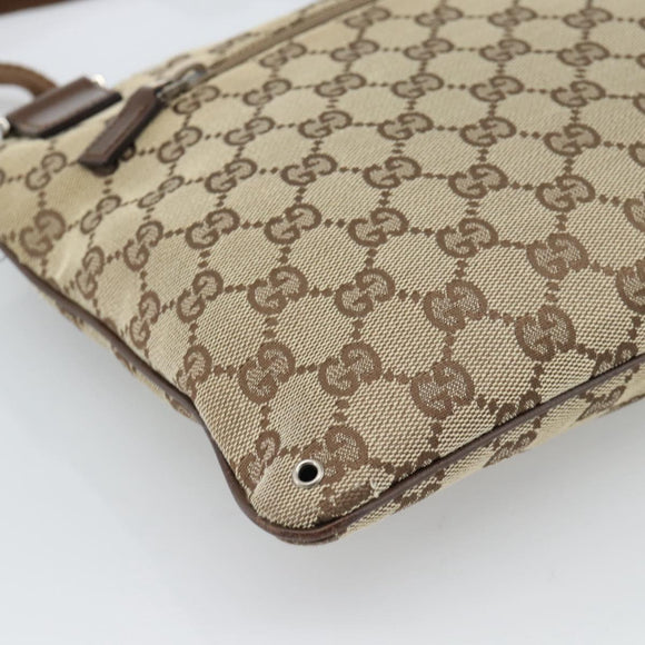 GUCCI GG Canvas Shoulder Bag Beige Silver 90476 Auth ep14683