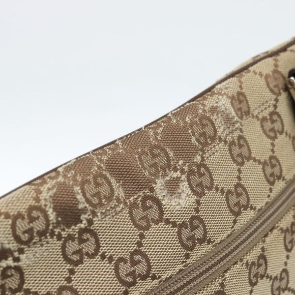 GUCCI GG Canvas Shoulder Bag Beige Silver 90476 Auth ep14683