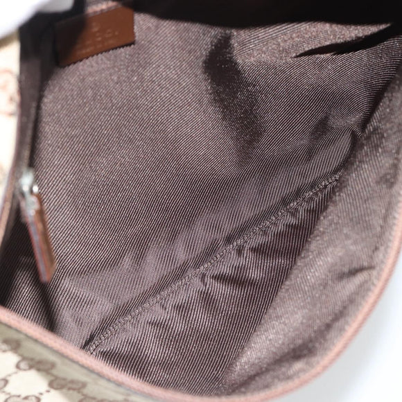GUCCI GG Canvas Shoulder Bag Beige Silver 90476 Auth ep14683