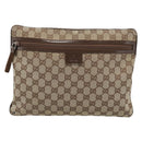 GUCCI GG Canvas Shoulder Bag Beige Silver 90476 Auth ep14683-2
