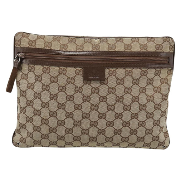 GUCCI GG Canvas Shoulder Bag Beige Silver 90476 Auth ep14683