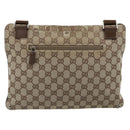 GUCCI GG Canvas Shoulder Bag Beige Silver 90476 Auth ep14683-3