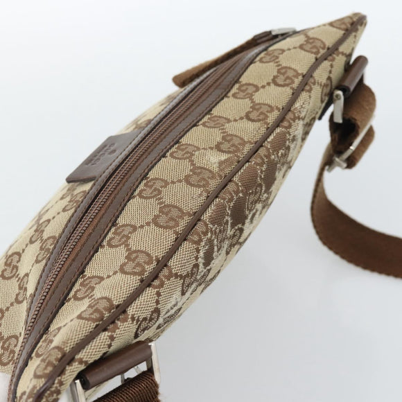 GUCCI GG Canvas Shoulder Bag Beige Silver 90476 Auth ep14683