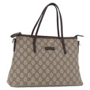GUCCI GG Supreme Hand Bag PVC Beige Gold 353440 Auth ep14684-1