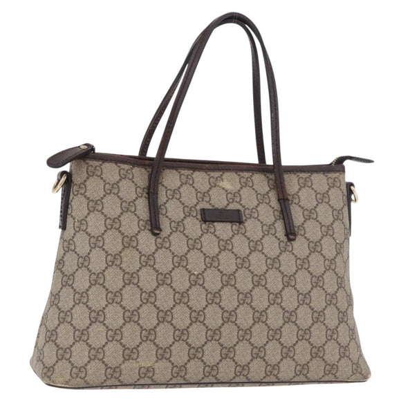 GUCCI GG Supreme Hand Bag PVC Beige Gold 353440 Auth ep14684