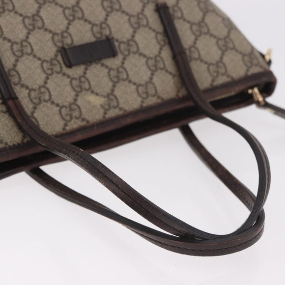 GUCCI GG Supreme Hand Bag PVC Beige Gold 353440 Auth ep14684
