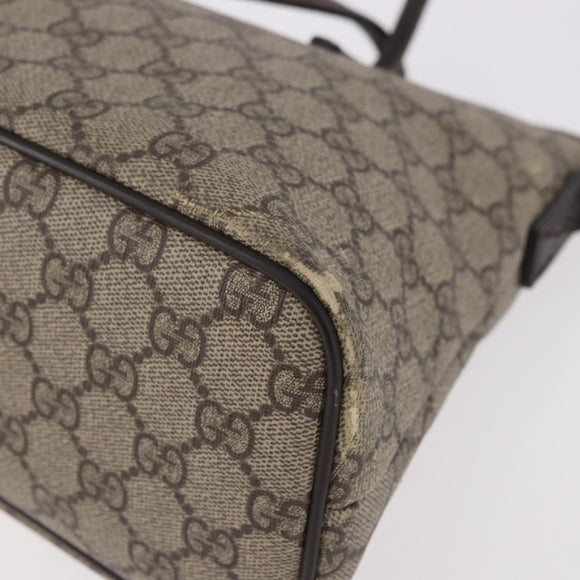 GUCCI GG Supreme Hand Bag PVC Beige Gold 353440 Auth ep14684