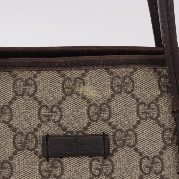 GUCCI GG Supreme Hand Bag PVC Beige Gold 353440 Auth ep14684