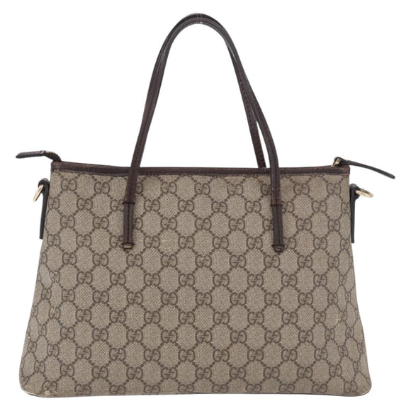 GUCCI GG Supreme Hand Bag PVC Beige Gold 353440 Auth ep14684