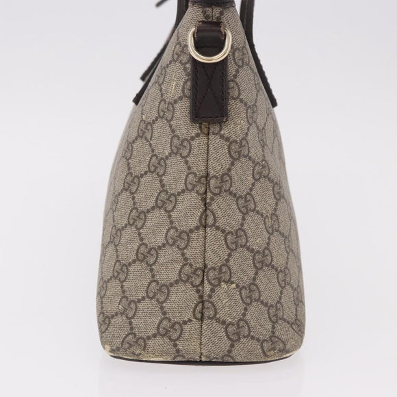 GUCCI GG Supreme Hand Bag PVC Beige Gold 353440 Auth ep14684