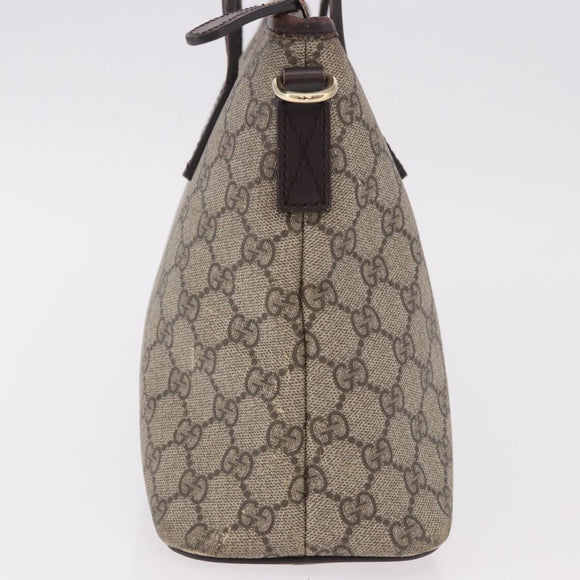 GUCCI GG Supreme Hand Bag PVC Beige Gold 353440 Auth ep14684